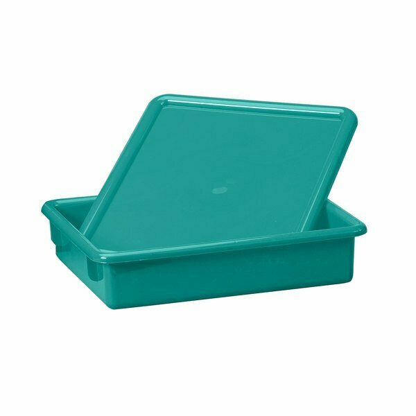 Jonti-Craft 8046JC 13 1/2'' x 11'' x 3'' Teal Plastic Paper Tray for Paper-Tray Storage Units 5318046